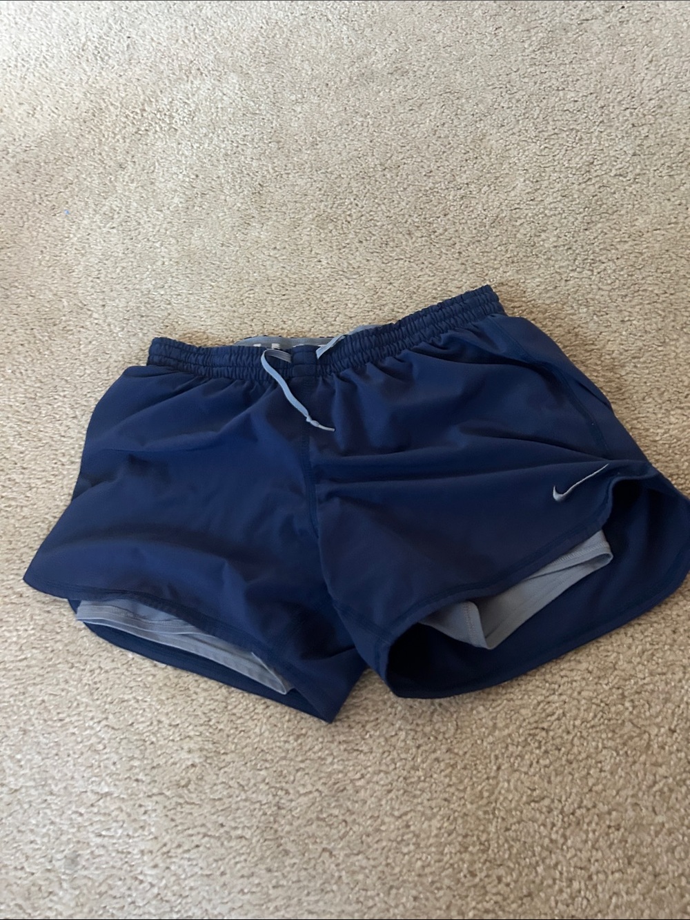 Nike Navy Running Shorts with Light Gray Liner